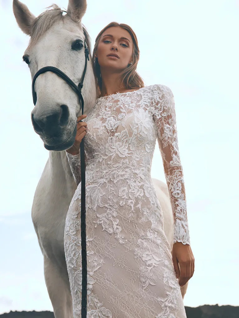 Pronovias Panjin Ivory/Nude Wedding Dress Size 14