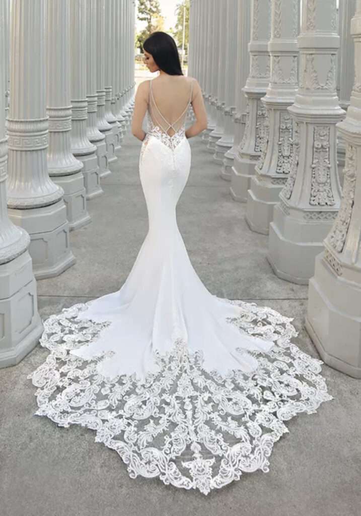 Lena Enzoani Blue Ivory Wedding Dress Size 12