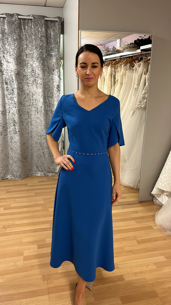 Lizabella Blue A-line Dress Half Sleeve Size 12