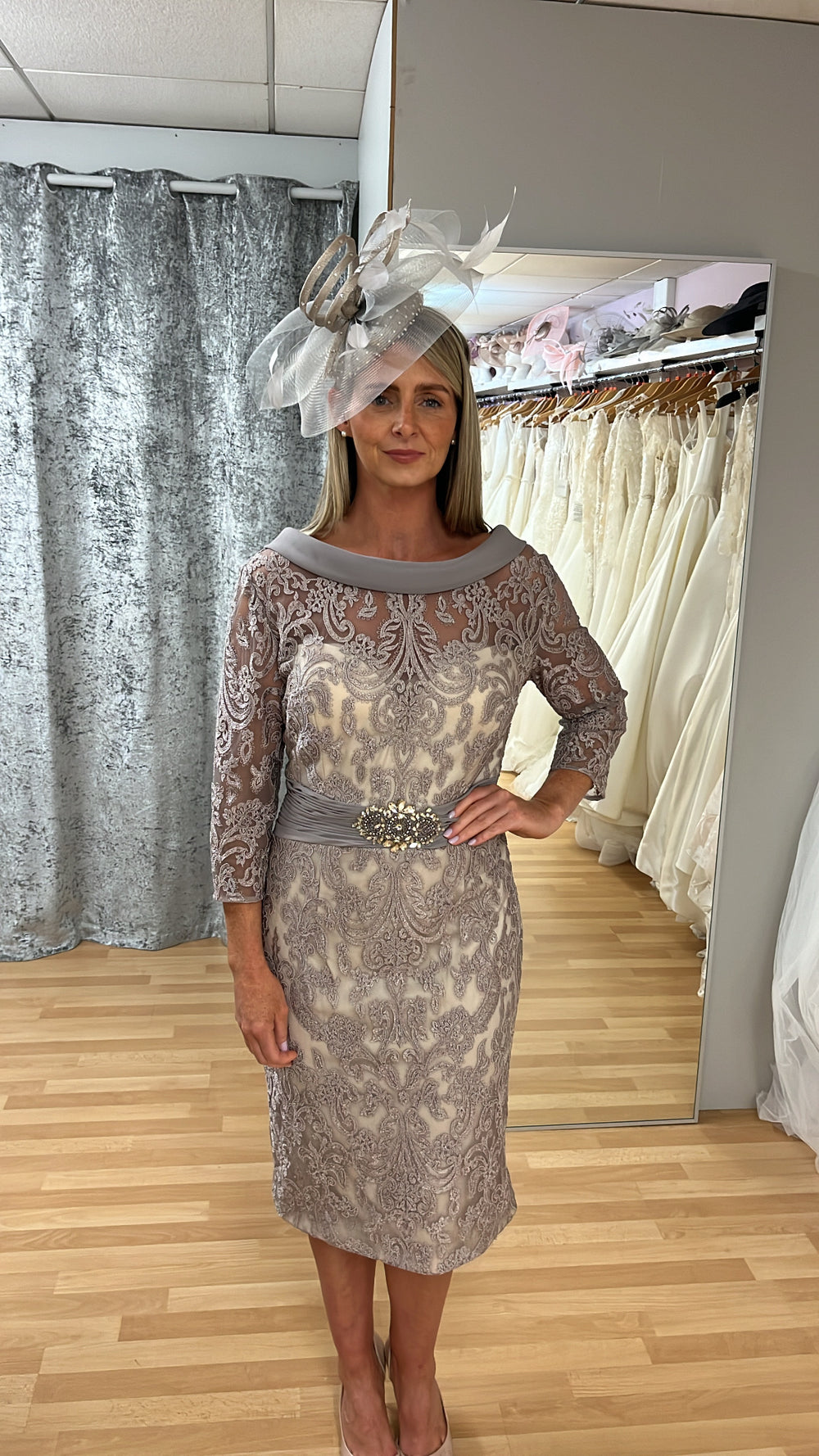 Veni Infantino Taupe Mother Of The Bride Dress Size 16 – Loft Bridal