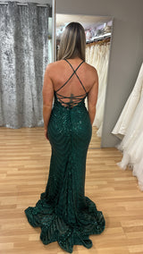 Ruby Prom Green Sequins Formal Dress Size 10