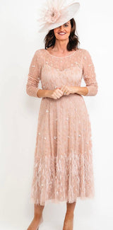 Veni Infantino 991919 Blush Fit & Flare Mother Of The Bride/Groom Dress Size 14