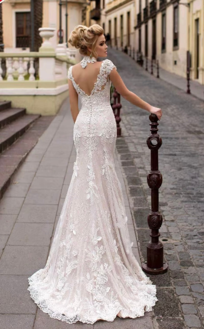 Naviblue 16490 Ivory/Nude Wedding Dress Size 12 New