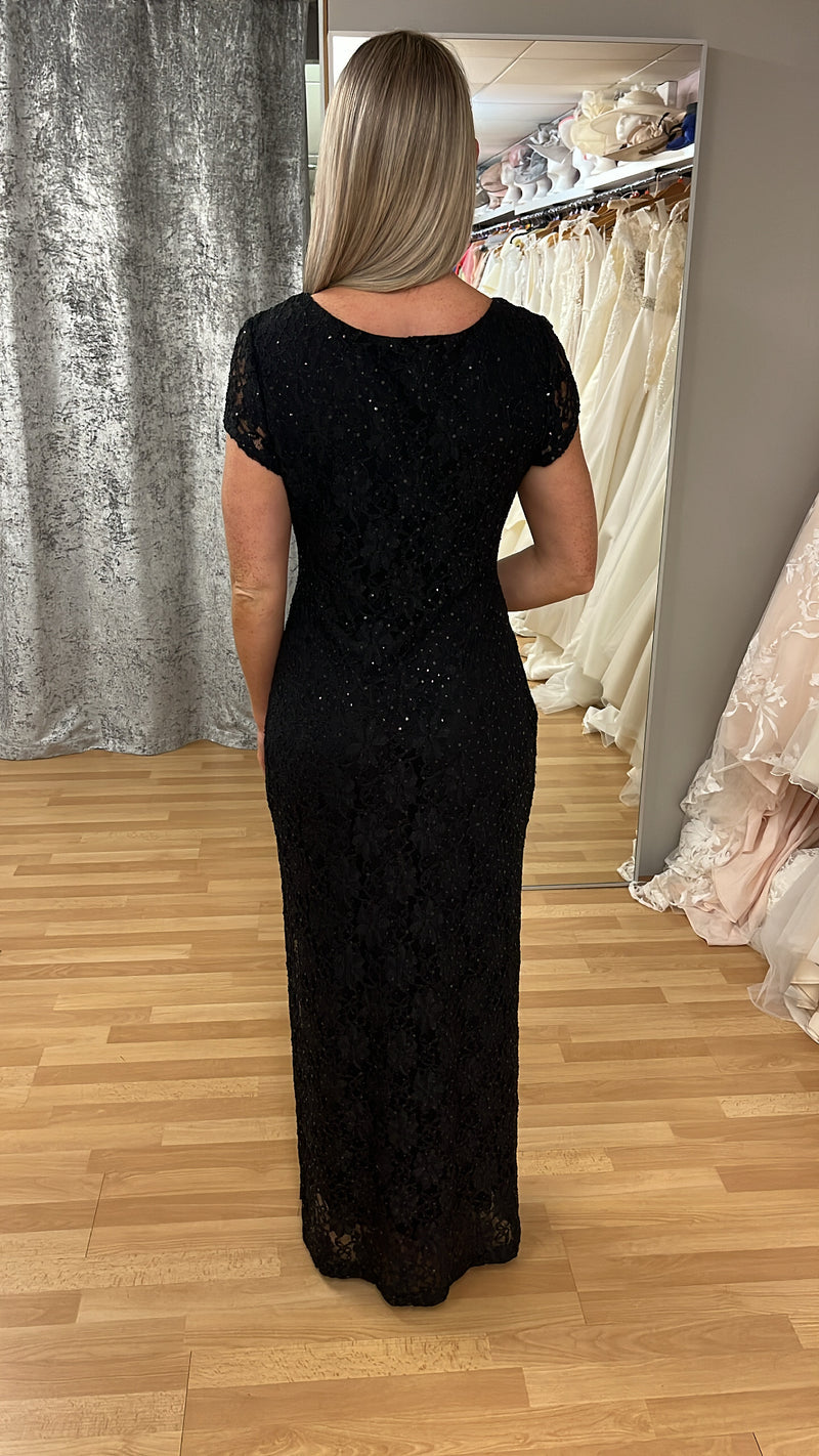 Black Sequins Evening Dress Size 12