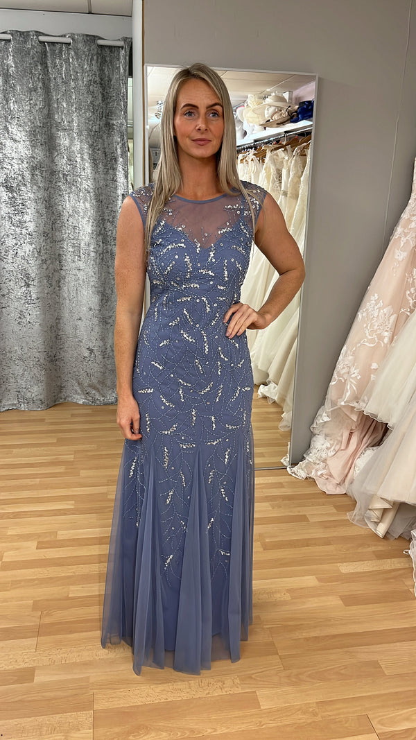 Adrianna Papell Cap Sleeve Beaded Formal Dress Size 14 New