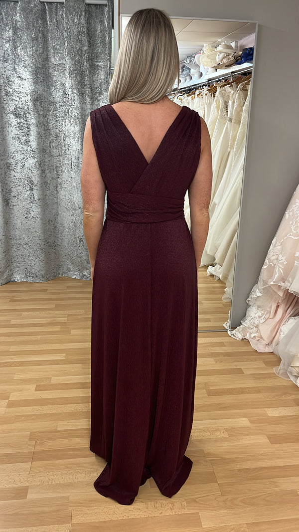 Ralph Lauren Burgundy Full Length Evening Dress Size 12