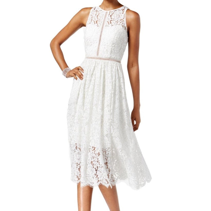 Adrianna Papell Ivory Lace Sheath Dress Size 14