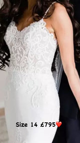 Sincerity 44163 Ivory Wedding Dress Size 14 New