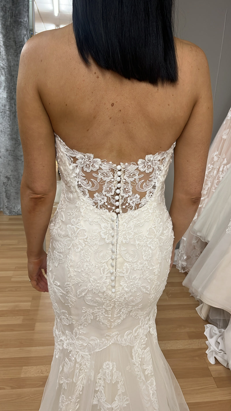Rebecca Ingram Sandra Wedding Dress Size 8 Ivory New