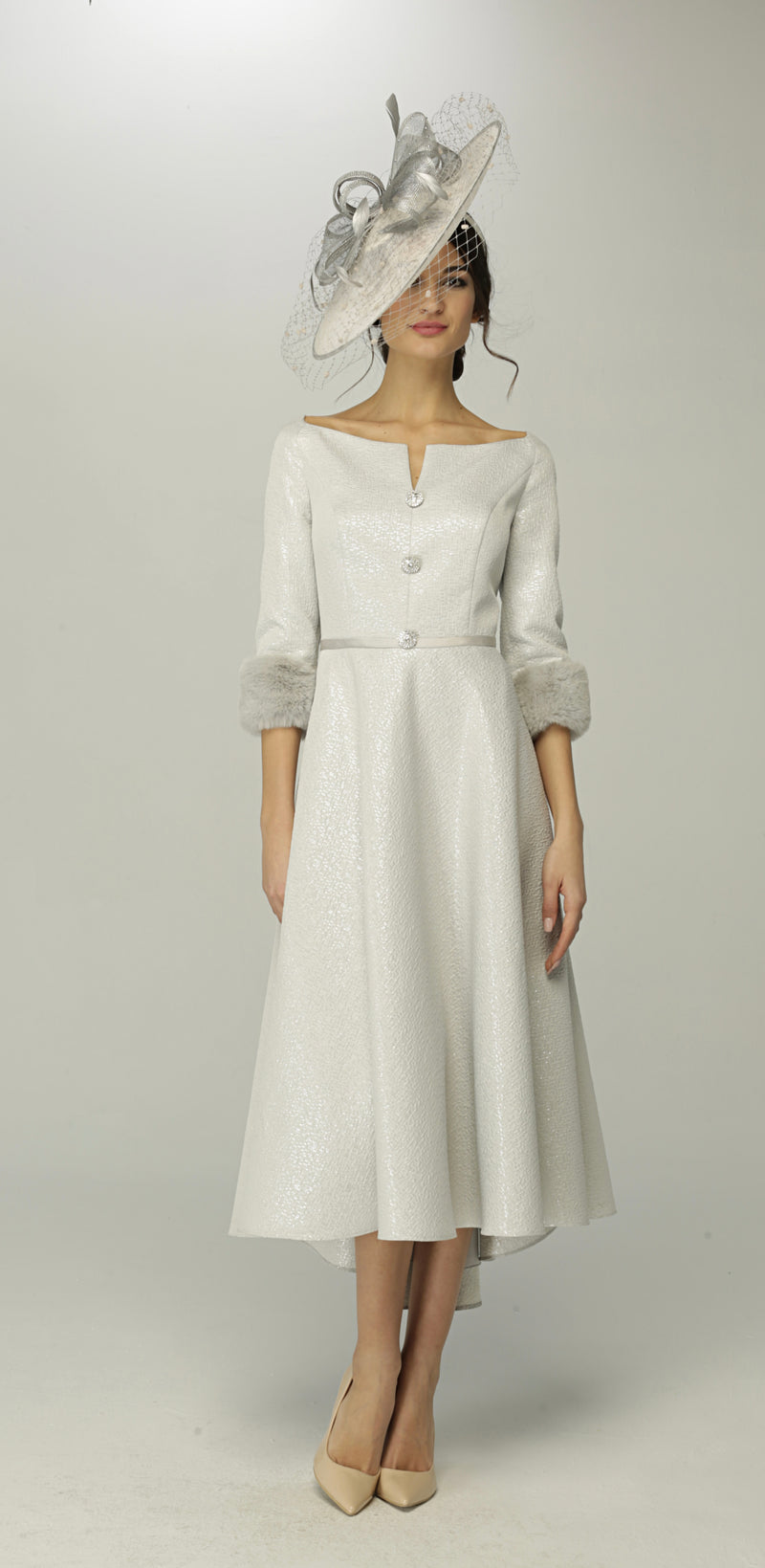 Giorgio Jo Silver Mother Of The Bride Dress Size 18 New