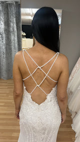 Mon Cheri 218175 Wedding Dress Size 8 New Diamond White