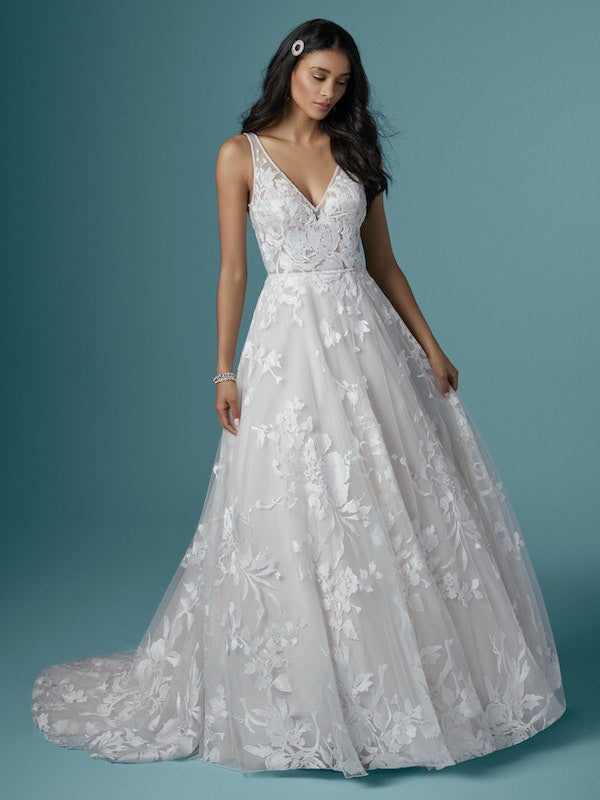 Maggie Sottero Sasha Blush/Ivory Wedding Dress Petite Size 12